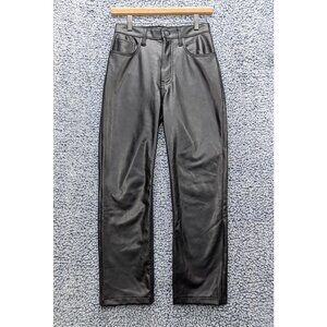 Abercrombie Fitch 90s Straight Ultra High Rise Faux Leather Pants Size 26 Black